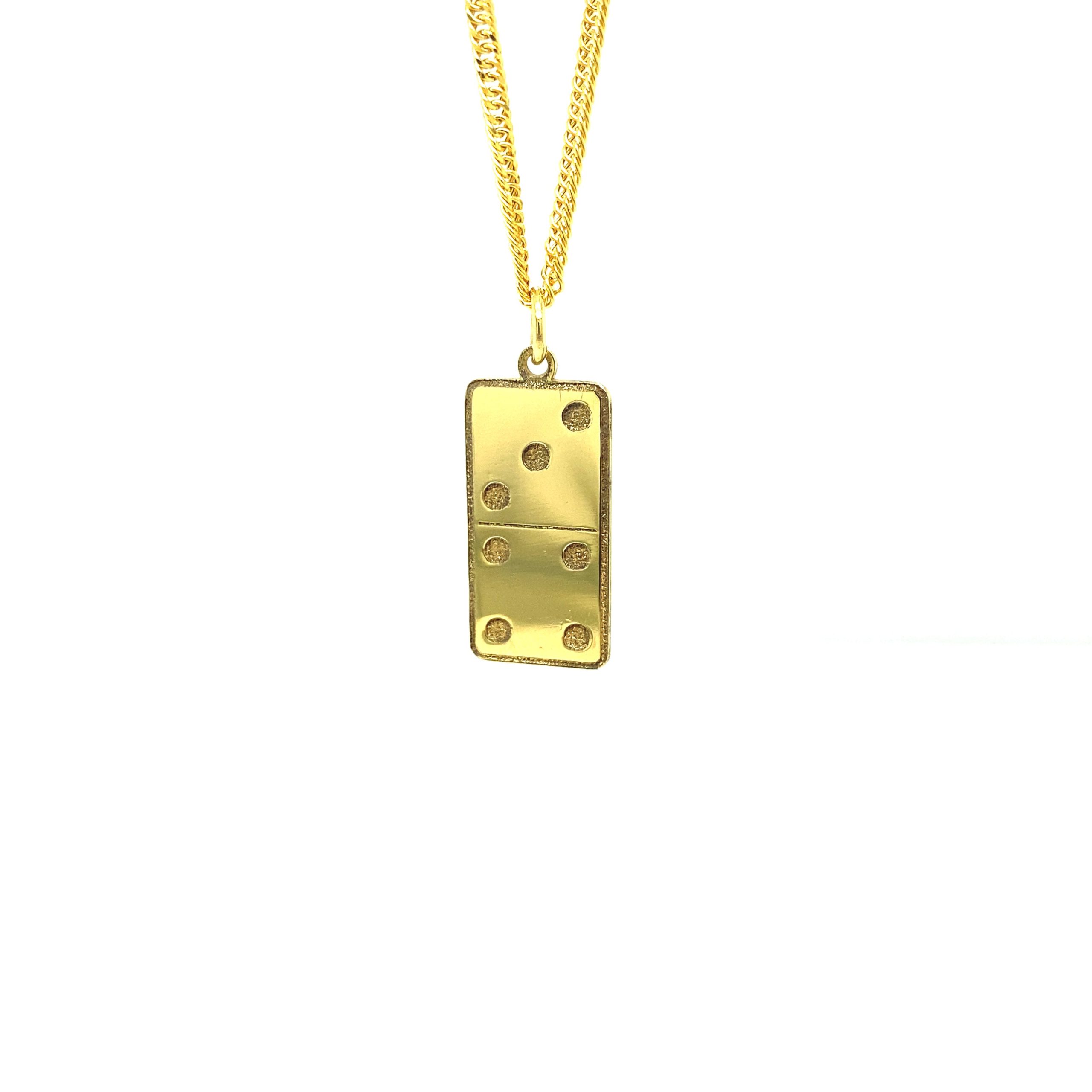 14K DOMINO PENDANT