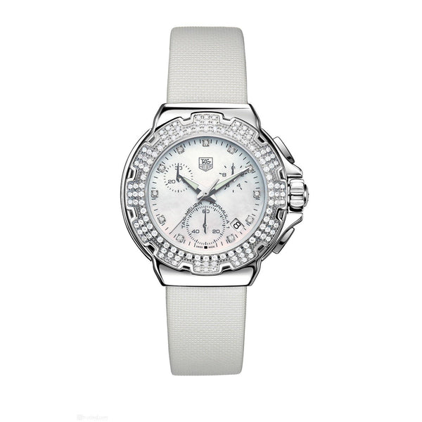 Tag Heuer Women's CAC1310.FC6219 Formula 1 Chronograph Diamond White Satin Watch