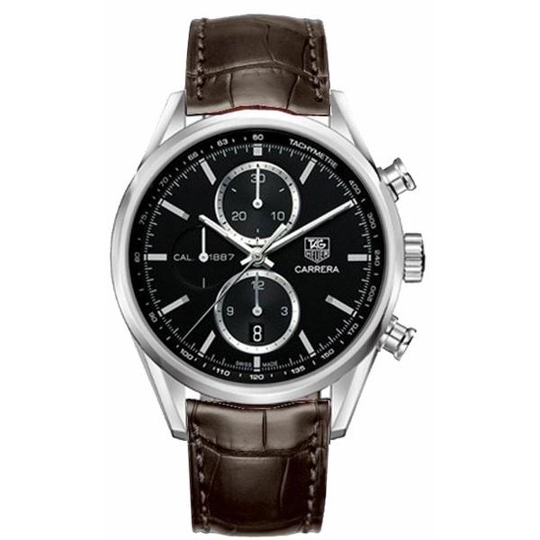 Tag Heuer Men's CAR2110.FC6291 Carrera Chronograph Brown Leather Watch