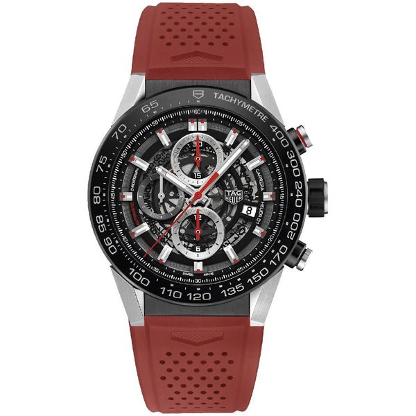 Tag Heuer Men's CAR2A1Z.FT6050 Carrera Chronograph Automatic Red Rubber Watch