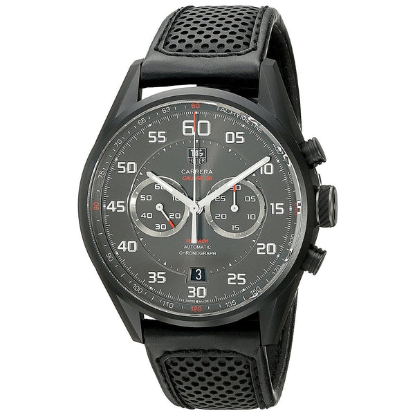 Tag Heuer Men's CAR2B80.FC6325 Carrera Chronograph Automatic Black Leather Watch