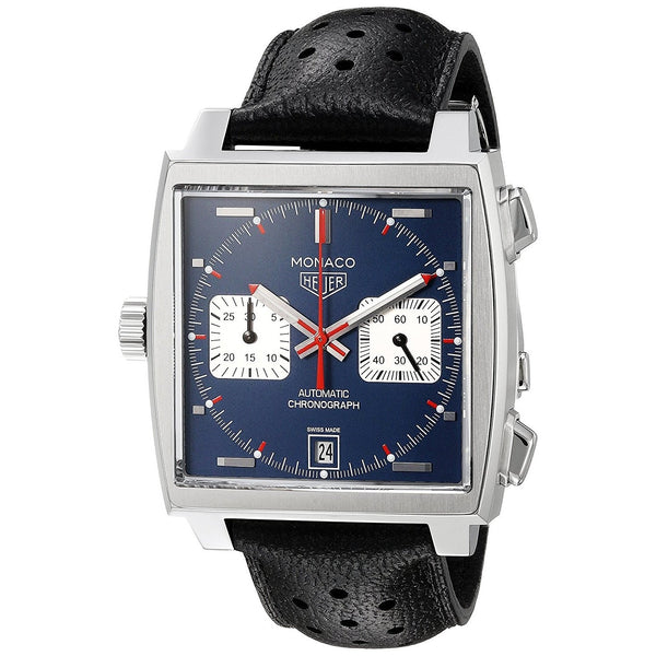 Tag Heuer Men's CAW211P.FC6356 Monaco Chronograph Automatic Black Leather Watch
