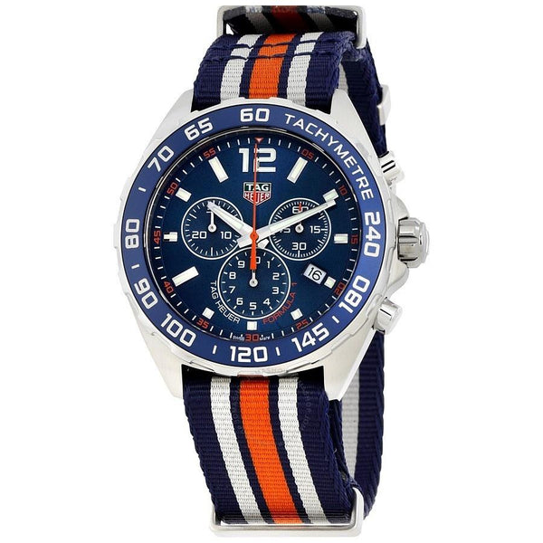 Tag Heuer Men's CAZ1014.FC8196 Formula One Chronograph Orange Blue and White Nylon Watch