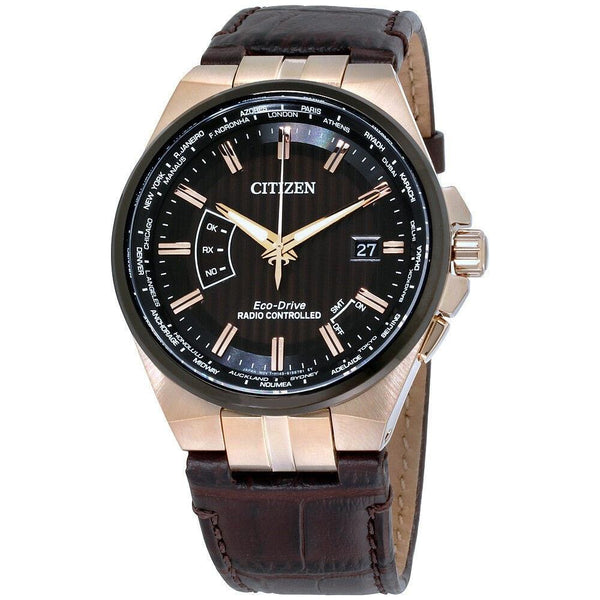 Citizen Men's CB0168-08E World Perpetual A-T Brown Leather Watch