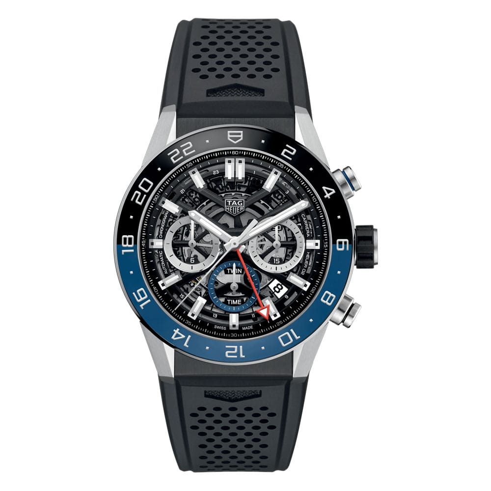 TAG Heuer CBG2A1Z.FT6157 Carrera Calibre Heuer 02 GMT Stainless Steel Skeleton Dial Watch