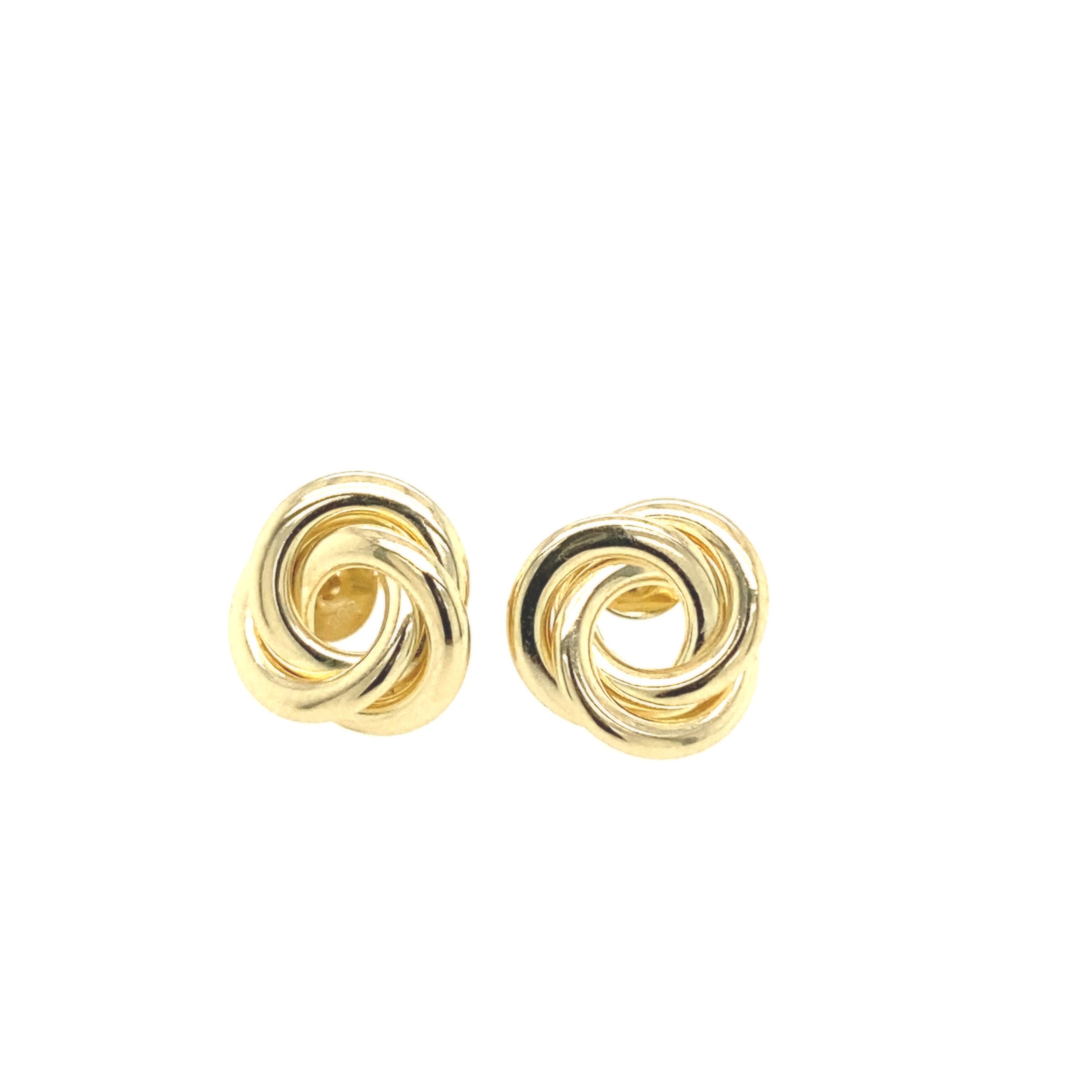 14K Gold Large Knot Earring Stud