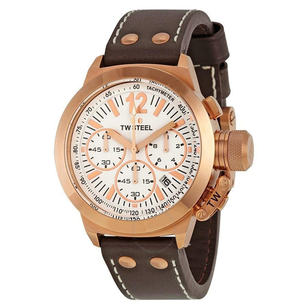 TW Steel Men's CE1019 Canteen CEO Chronograph Brown Leather Watch