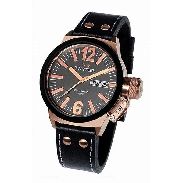 TW Steel Men's CE1039 Canteen Black Leather Watch