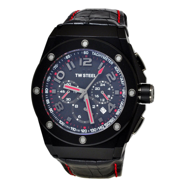 TW Steel Men's CE4008 CEO Tech Chronograph Black Leather Watch
