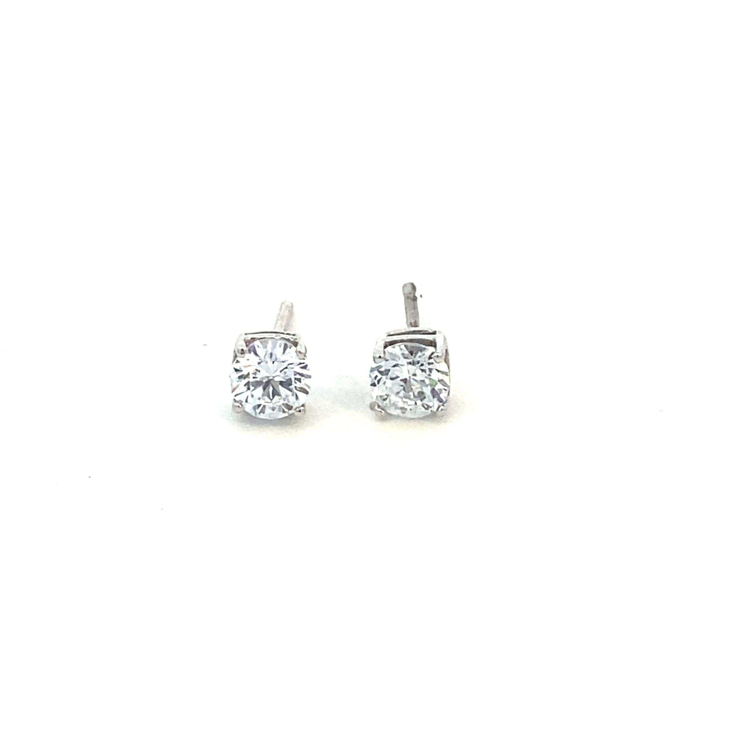14K Gold Stud Earring with CZ 5MM