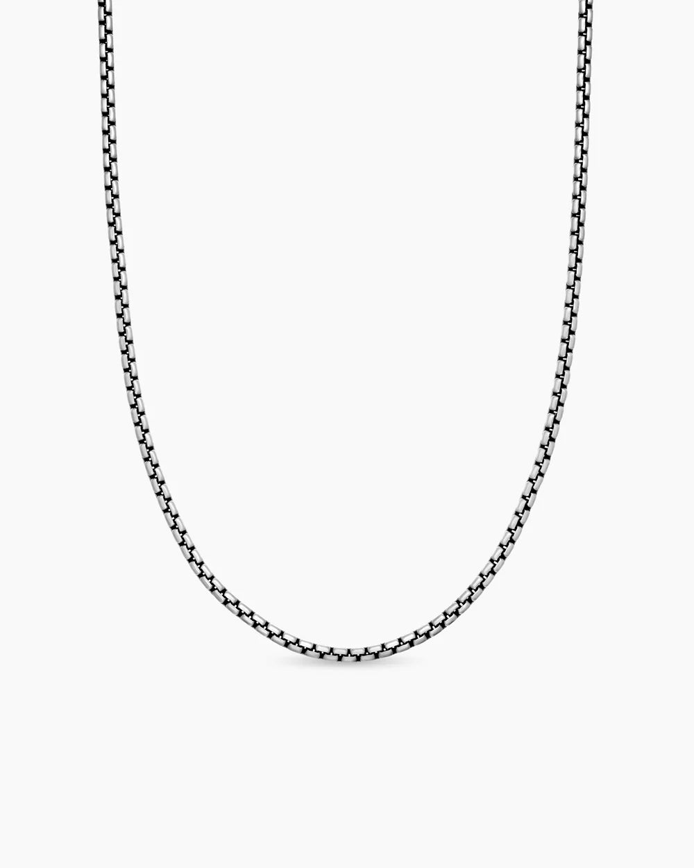 Box Chain Necklace Sterling Silver with 14K Yellow Gold Accent, 2.7mm
