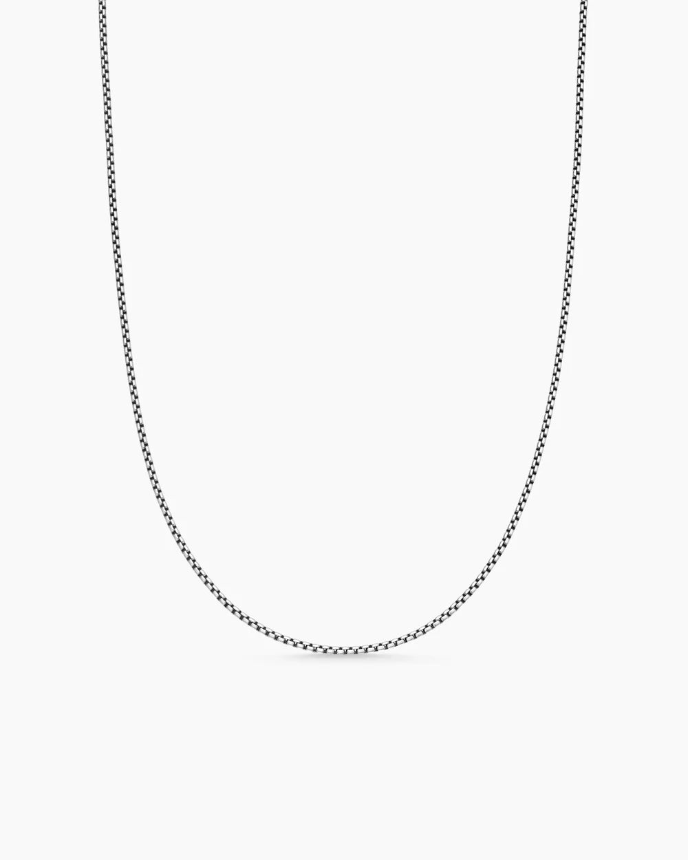 Box Chain Necklace Sterling Silver with 14K Yellow Gold Accent, 1.7mm