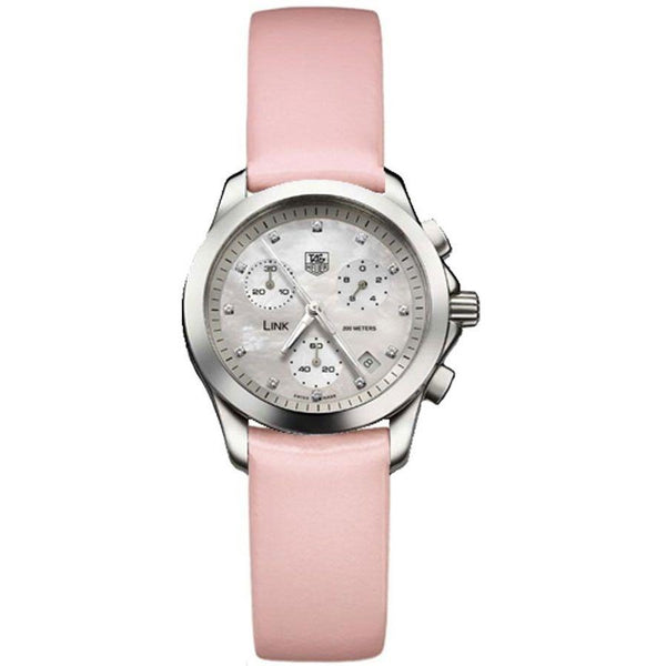 Tag Heuer Women's CJF1312.FC6190 Link Chronograph Pink Leather Watch