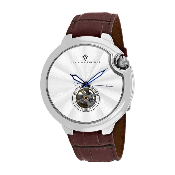 Christian Van Sant Men's CV0141 Cyclone Brown Leather Watch