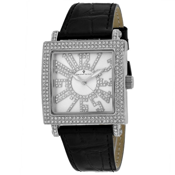 Christian Van Sant Women's CV0240 Lumina Black Leather Watch