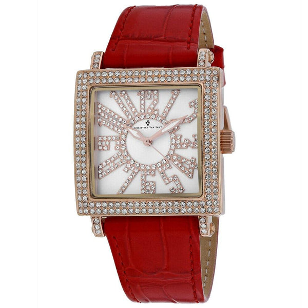 Christian Van Sant Women's CV0243 Lumina Red Leather Watch