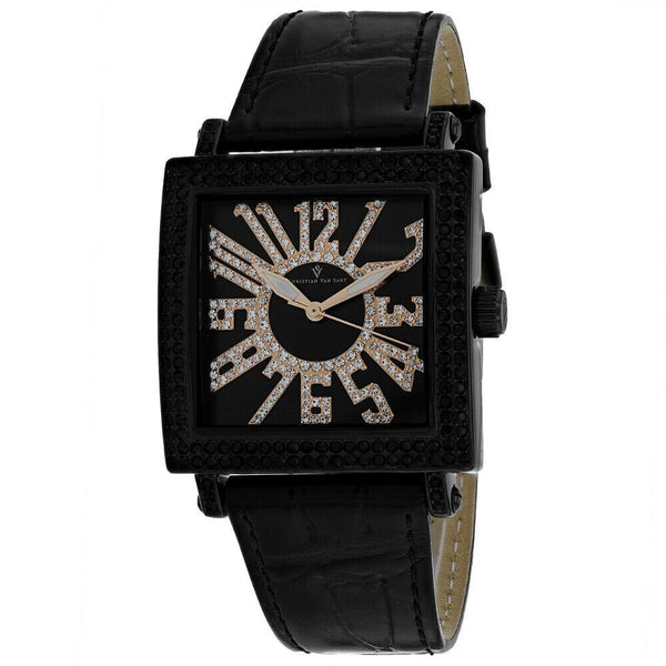 Christian Van Sant Women's CV0244 Lumina Black Leather Watch