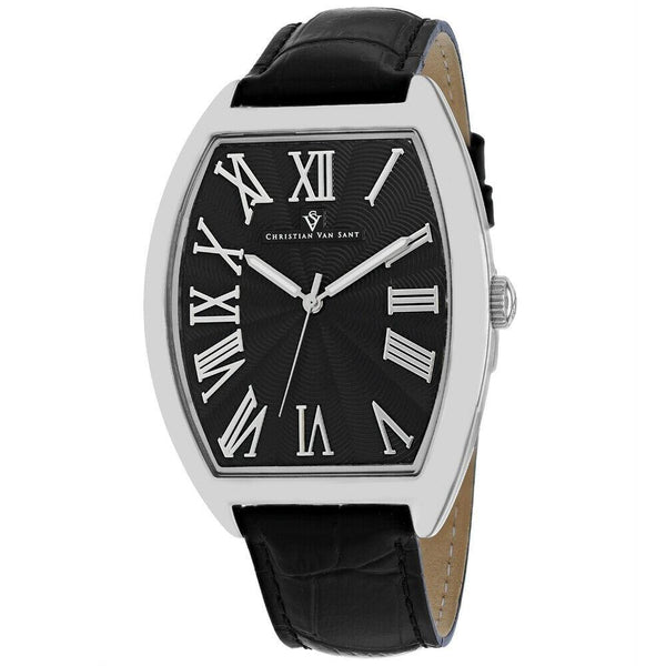 Christian Van Sant Men's CV0271 Royalty Black Leather Watch