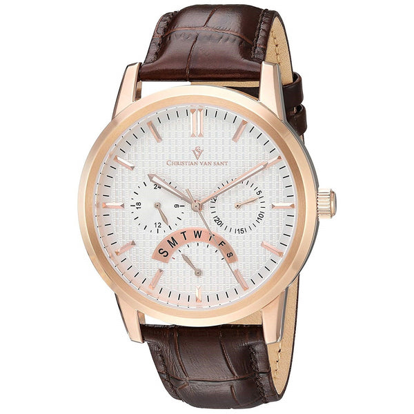 Christian Van Sant Men's CV0324 Alden Brown Leather Watch