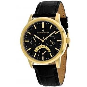 Christian Van Sant Men's CV0325 Alden Black Leather Watch