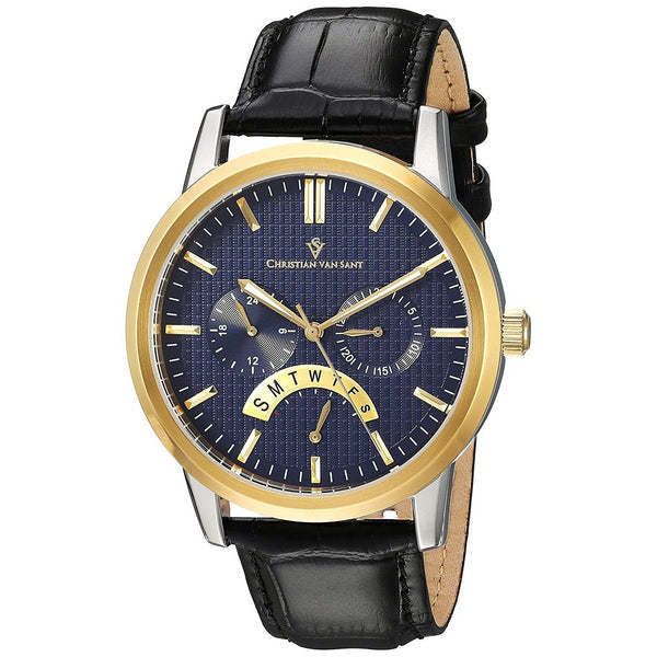 Christian Van Sant Men's CV0326 Alden Black Leather Watch