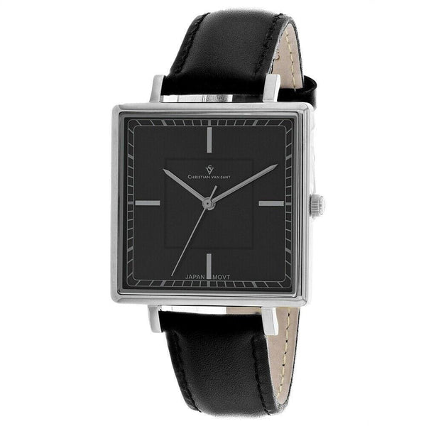 Christian Van Sant Women's CV0411 Callista  Black Leather Watch
