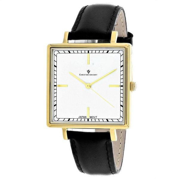 Christian Van Sant Women's CV0412 Callista  Black Leather Watch
