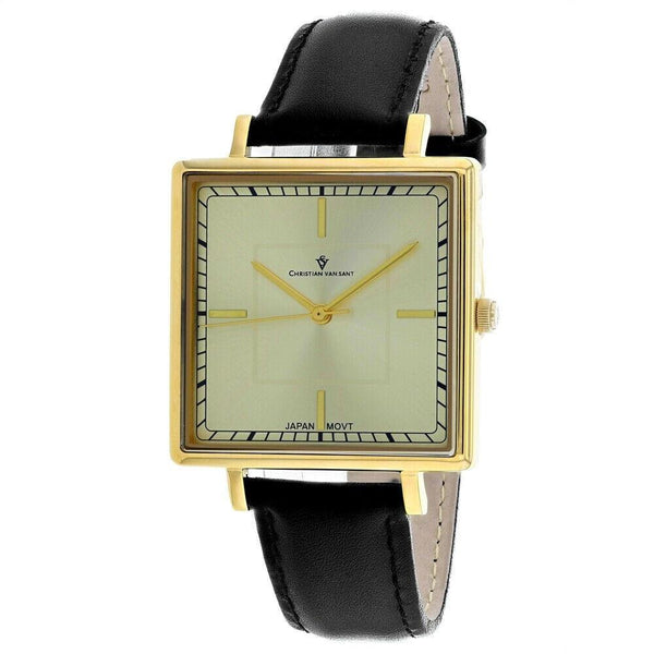 Christian Van Sant Women's CV0413 Callista  Black Leather Watch