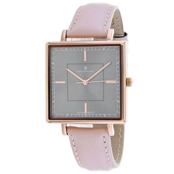 Christian Van Sant Women's CV0415 Callista  Pink Leather Watch