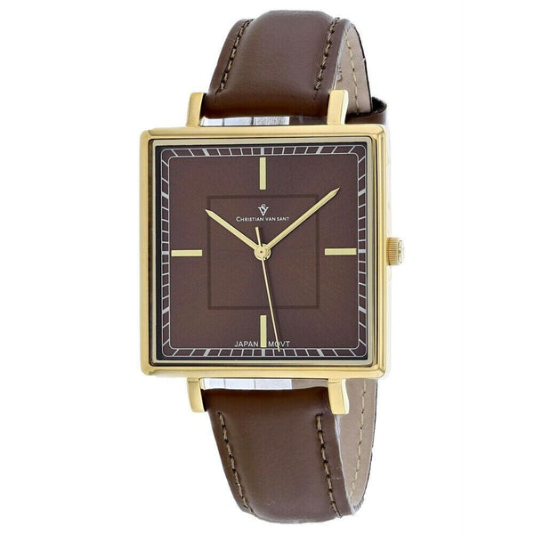 Christian Van Sant Women's CV0416 Callista  Brown Leather Watch