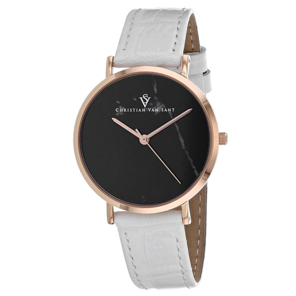 Christian Van Sant Women's CV0423 Lotus White Leather Watch