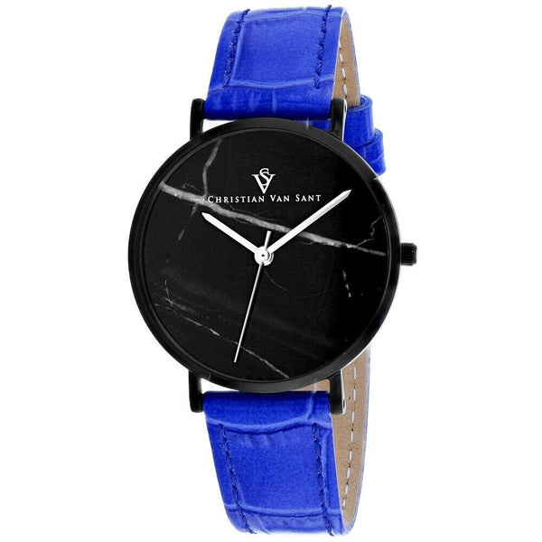 Christian Van Sant Women's CV0424BL Lotus  Blue Leather Watch