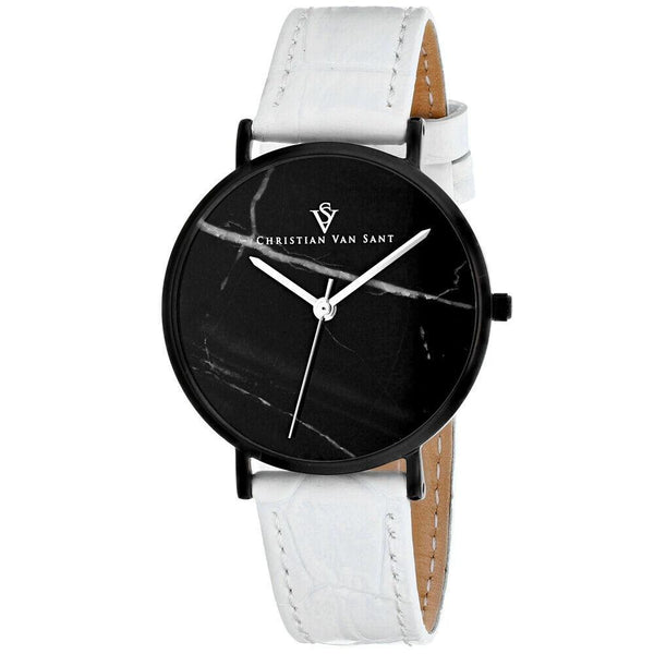 Christian Van Sant Women's CV0424WH Lotus  White Leather Watch