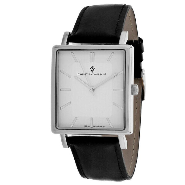 Christian Van Sant Men's CV0430 Ace Black Leather Watch