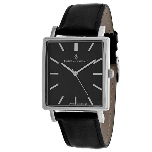 Christian Van Sant Men's CV0431 Ace Black Leather Watch