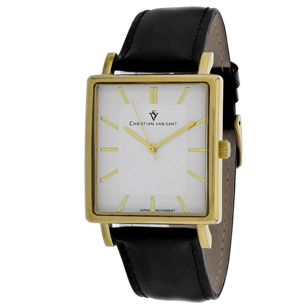 Christian Van Sant Men's CV0432 Ace Black Leather Watch