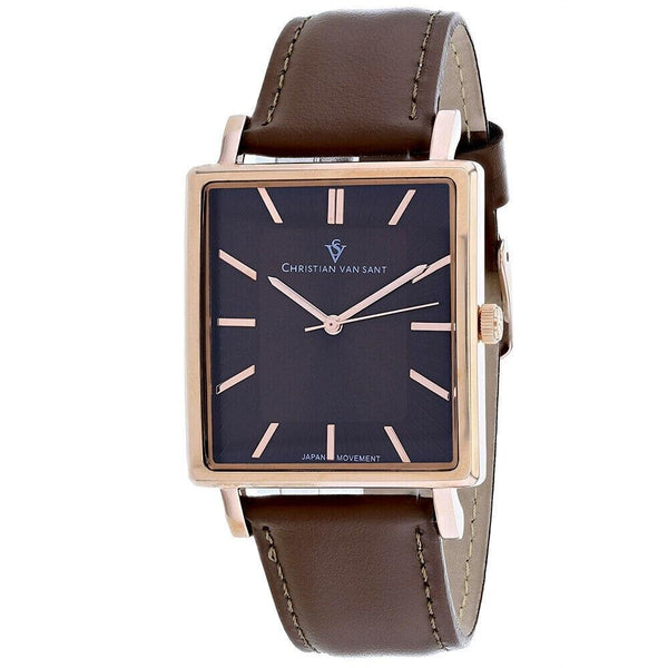 Christian Van Sant Men's CV0435 Ace Brown Leather Watch