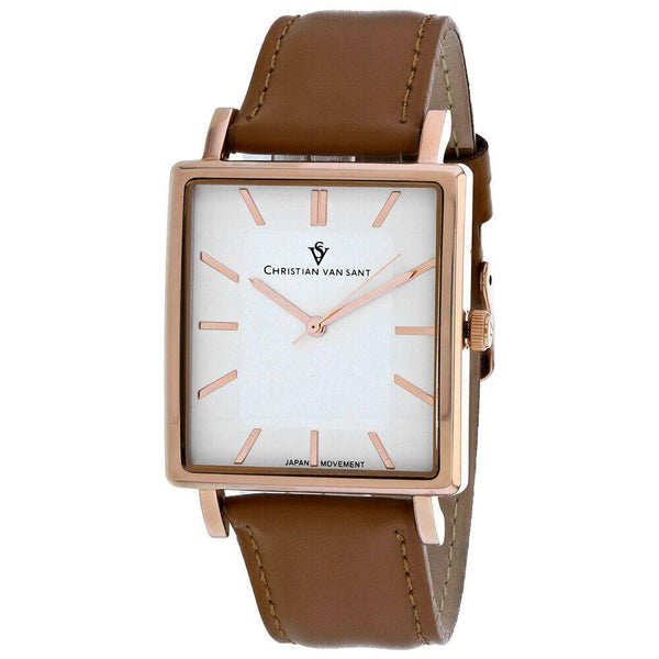 Christian Van Sant Men's CV0436 Ace Brown Leather Watch