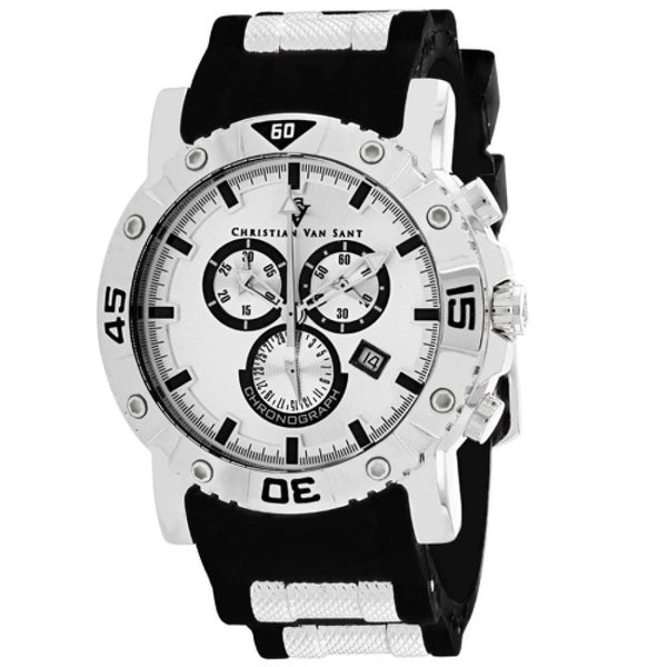 Christian Van Sant Men's CV0515 Cosenza Chronograph Black Silicone Watch