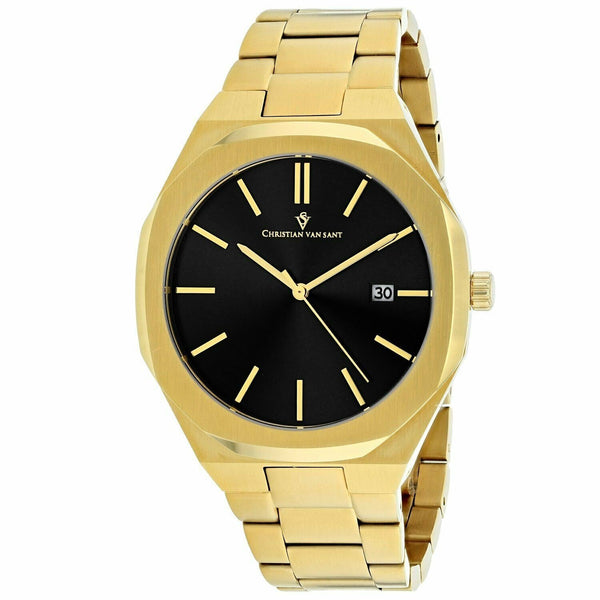 Christian Van Sant Men's CV0527 Octavius Slim Gold-Tone Stainless Steel Watch