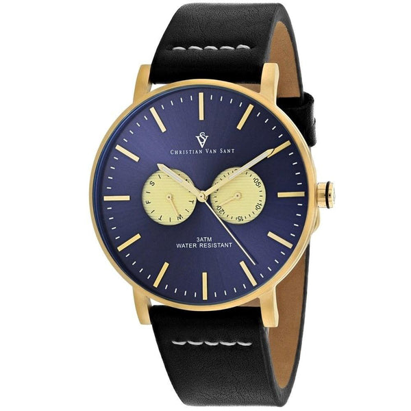 Christian Van Sant Men's CV0540 Eterno Black Leather Watch