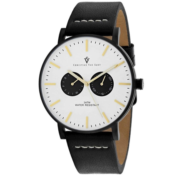 Christian Van Sant Men's CV0541 Eterno Black Leather Watch