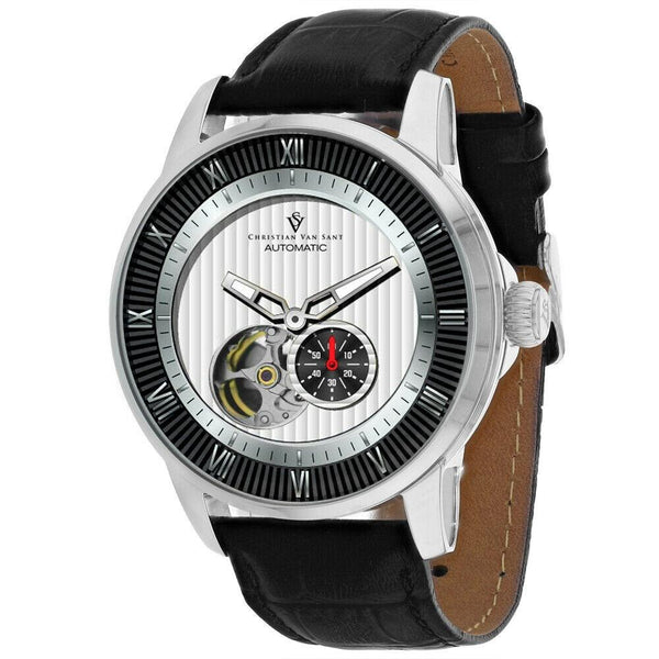 Christian Van Sant Men's CV0550 Viscay Man Black Leather Watch
