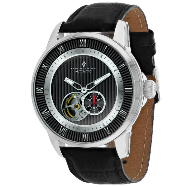 Christian Van Sant Men's CV0551 Viscay Black Leather Watch