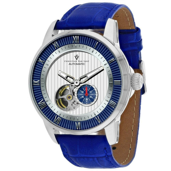 Christian Van Sant Men's CV0552 Viscay Blue Leather Watch