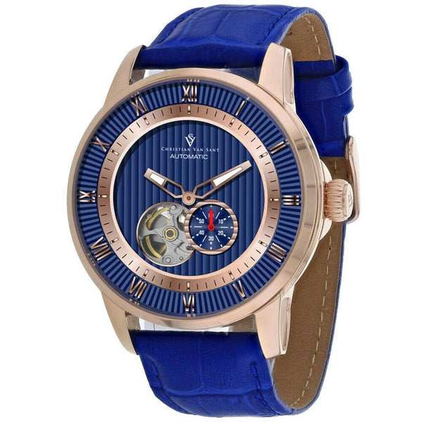 Christian Van Sant Men's CV0554 Viscay Blue Leather Watch
