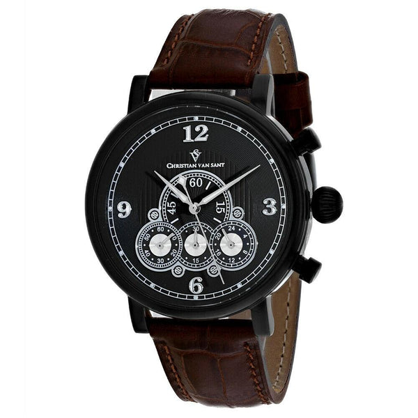 Christian Van Sant Men's CV0713 Dominion  Chronograph Brown Leather Watch