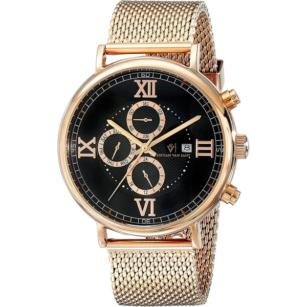 Christian Van Sant Men's CV1123 Somptueuse Chronograph Rose-Tone Stainless Steel Watch