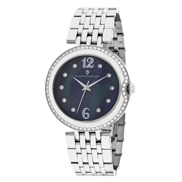 Christian Van Sant Women's CV1611 Jasmine Crystal Stainless Steel Watch