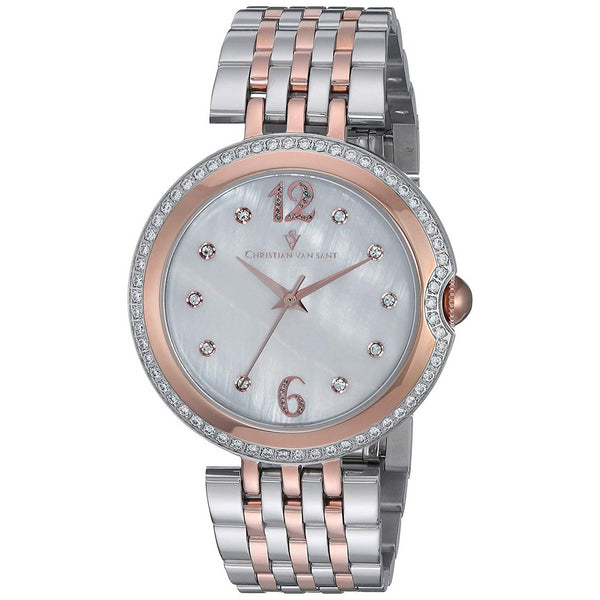 Christian Van Sant Women's CV1613 Jasmine Crystal Two-Tone Stainless Steel Watch